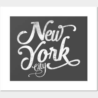 New York City vintage typography - white Posters and Art